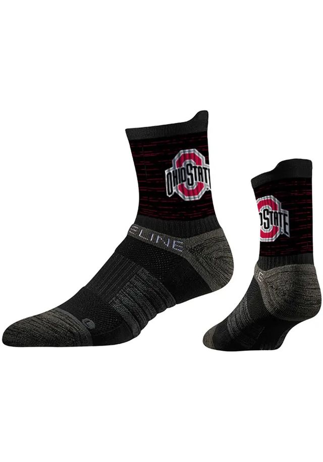 Ohio State Buckeyes Team Logo Design Mens Quarter Socks