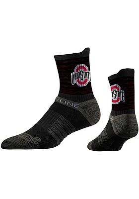 Ohio State Buckeyes Team Logo Design Mens Quarter Socks
