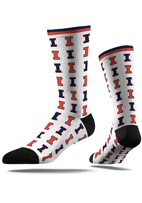 Illinois Fighting Illini Step and Repeat Mens Dress Socks