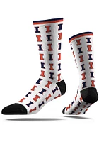 Illinois Fighting Illini Step and Repeat Mens Dress Socks