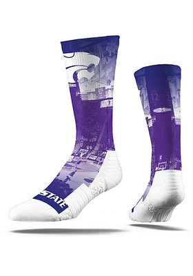 K-State Wildcats Strideline Basketball Court Mens Crew Socks