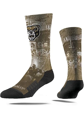 Oakland University Golden Grizzlies Strideline Basketball Court Mens Crew Socks