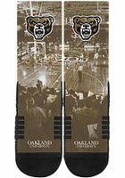 Oakland University Golden Grizzlies Strideline Basketball Court Mens Crew Socks