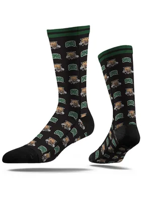 Ohio Bobcats Step and Repeat Mens Dress Socks