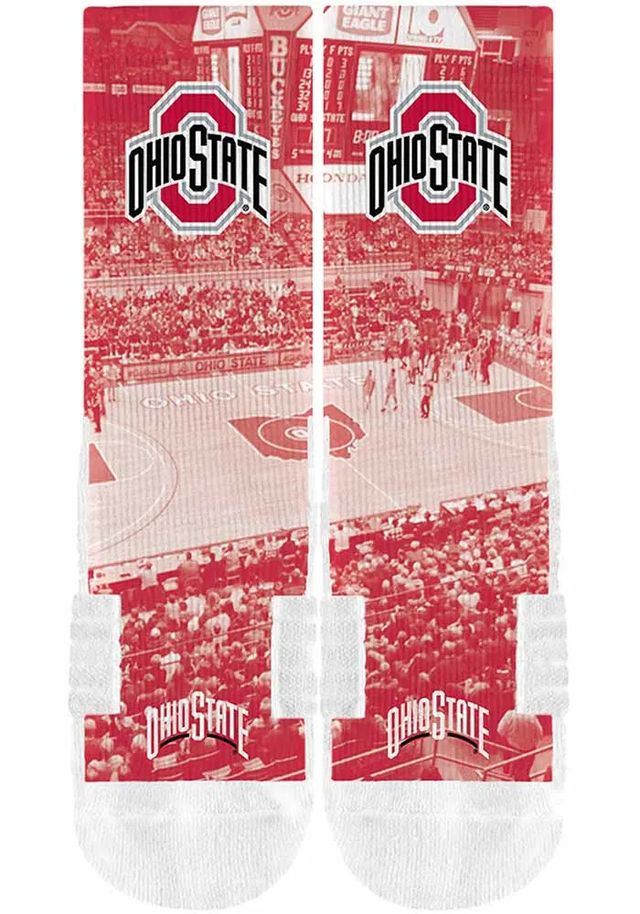 Ohio State Buckeyes Strideline Basketball Court Mens Crew Socks
