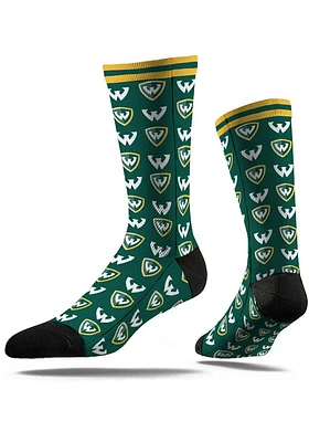 Wayne State Warriors Step and Repeat Mens Dress Socks
