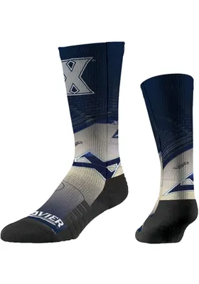 Xavier Musketeers Strideline Basketball Court Mens Crew Socks