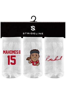 Patrick Mahomes  Strideline Kansas City Chiefs 3 Pack Baby Quarter Socks
