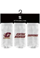 Strideline Central Michigan Chippewas 3PK Baby Quarter Socks