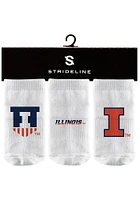 Strideline Illinois Fighting Illini 3PK Baby Quarter Socks