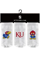Strideline Kansas Jayhawks 3PK Baby Quarter Socks