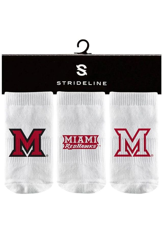 Strideline Miami RedHawks 3PK Baby Quarter Socks