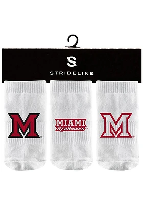 Strideline Miami RedHawks 3PK Baby Quarter Socks