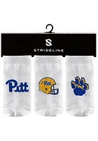 Strideline Pitt Panthers 3PK Baby Quarter Socks