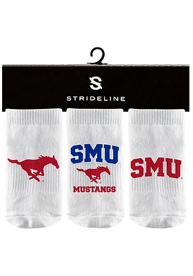 Strideline SMU Mustangs 3PK Baby Quarter Socks