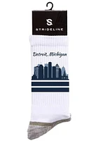 Detroit Strideline Skyline Mens Crew Socks