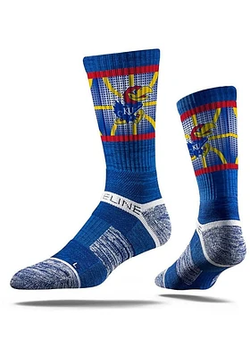 Kansas Jayhawks Strideline Hoops Mens Crew Socks