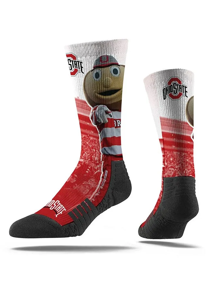 Ohio State Buckeyes Strideline Mascot Design Mens Crew Socks