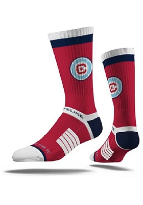 Chicago Fire Strideline Fashion Logo Mens Crew Socks