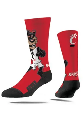 Cincinnati Bearcats Strideline Mascot Design Mens Crew Socks