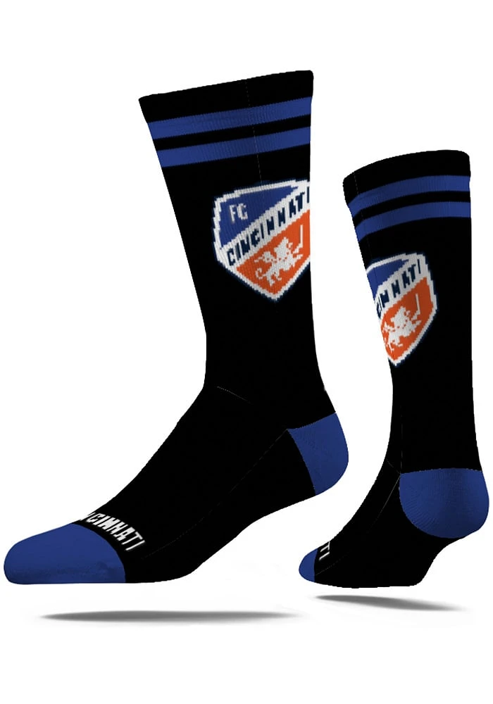 FC Cincinnati Strideline Primary Logo Design Mens Crew Socks