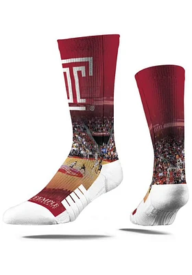 Temple Owls Strideline Fashion Logo Mens Crew Socks