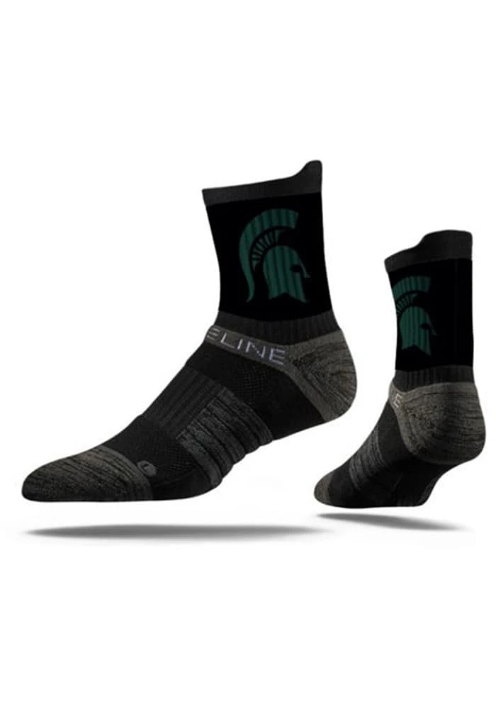 Michigan State Spartans Primary Logo Mens Quarter Socks