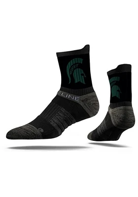 Michigan State Spartans Primary Logo Mens Quarter Socks