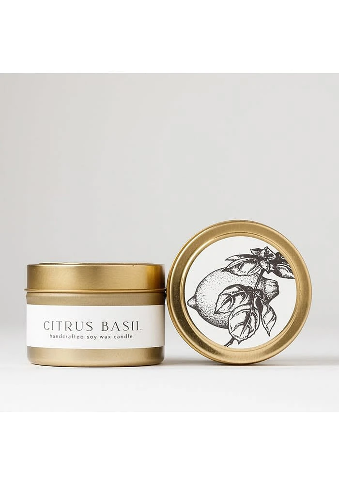 Kansas Citrus Basil White Candle