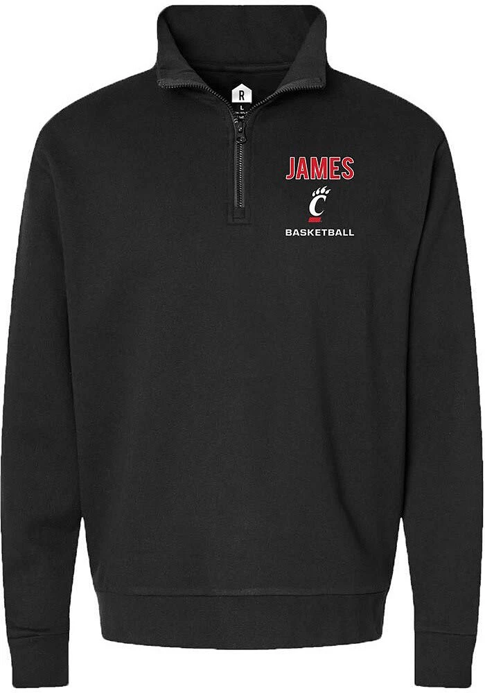 Jizzle James Mens Rally Black Cincinnati Bearcats NIL Embroidered Qtr Zip Pullover