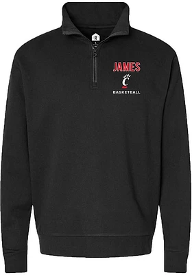 Jizzle James  Rally Cincinnati Bearcats Mens NIL Embroidered Long Sleeve Qtr Zip Pullover