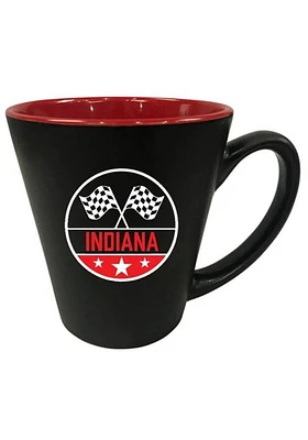 Indiana Race Flag Ceramic Mug - Black