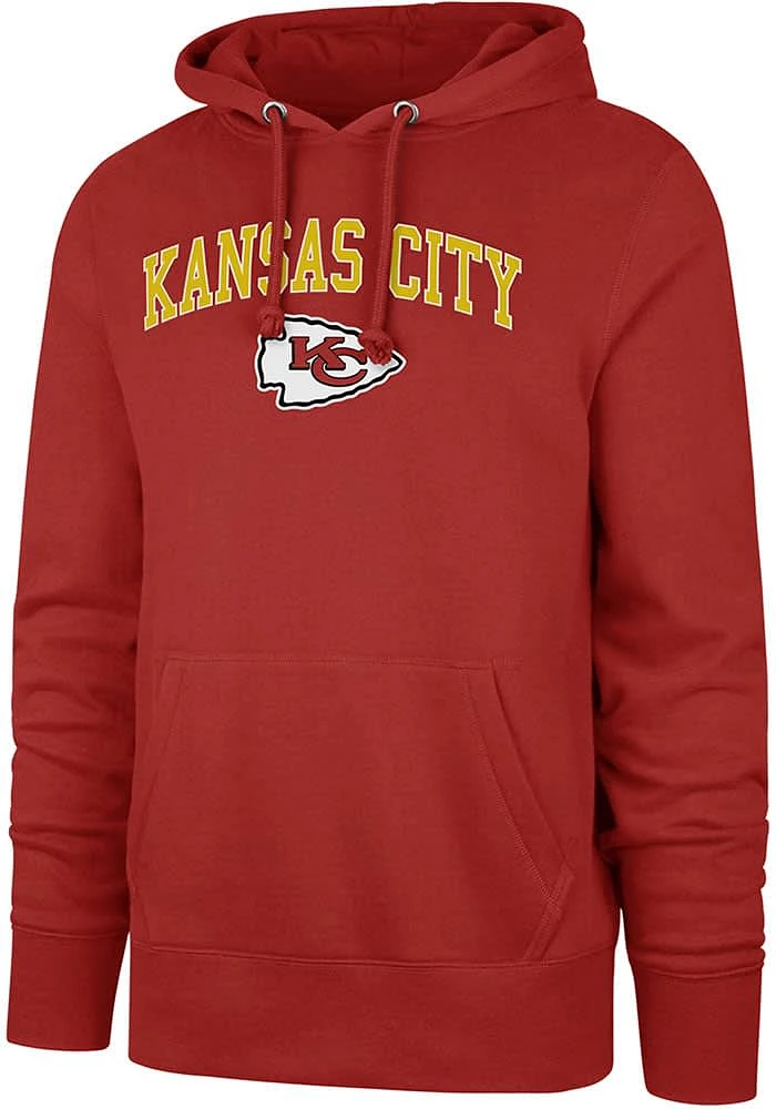 47 Kansas City Chiefs Mens Red ARCH GAME HEADLINE Long Sleeve Hoodie