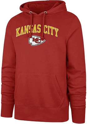 47 Kansas City Chiefs Mens Red ARCH GAME HEADLINE Long Sleeve Hoodie