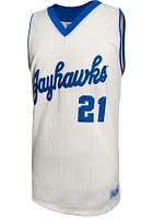 Joel Embiid  Original Retro Brand Kansas Jayhawks White College Classic Name and Number Jersey