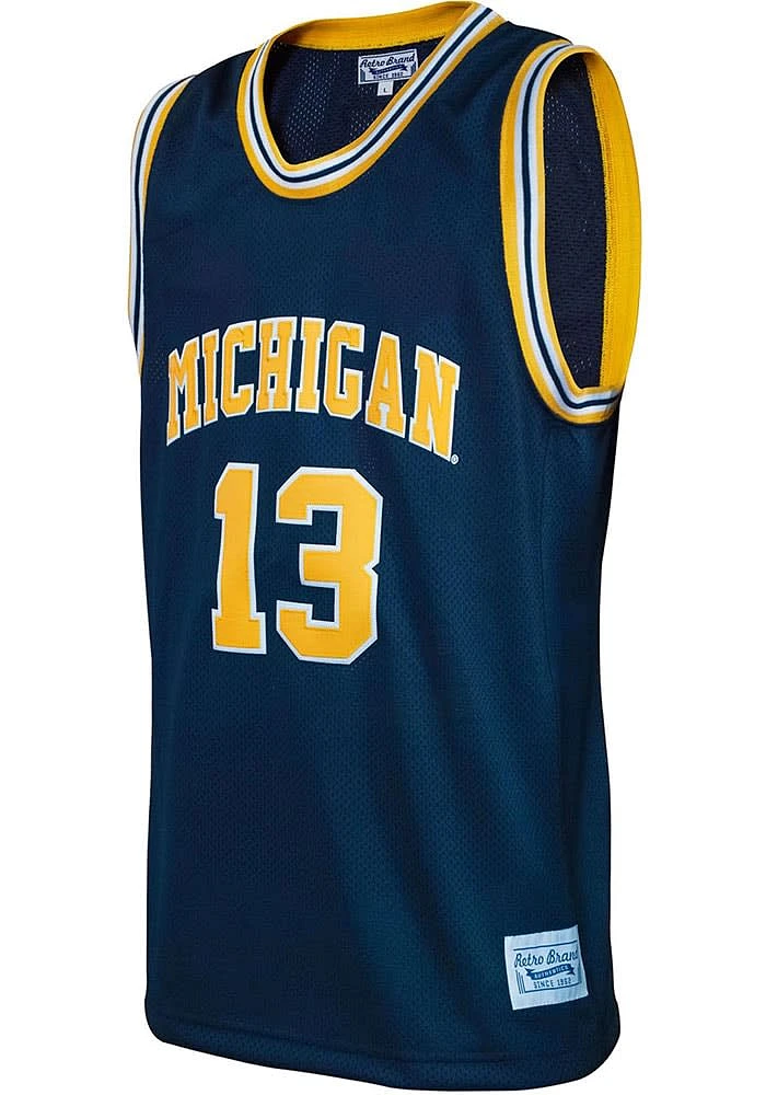 Moritz Wagner Original Retro Brand Michigan Wolverines Blue College Classic Name and Number Jerse..