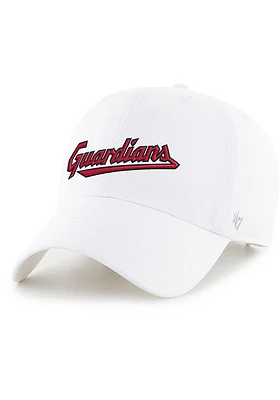 47 Cleveland Guardians Script Clean Up Adjustable Hat - White