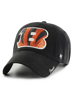 47 Cincinnati Bengals Black Sparkle Clean Up Womens Adjustable Hat