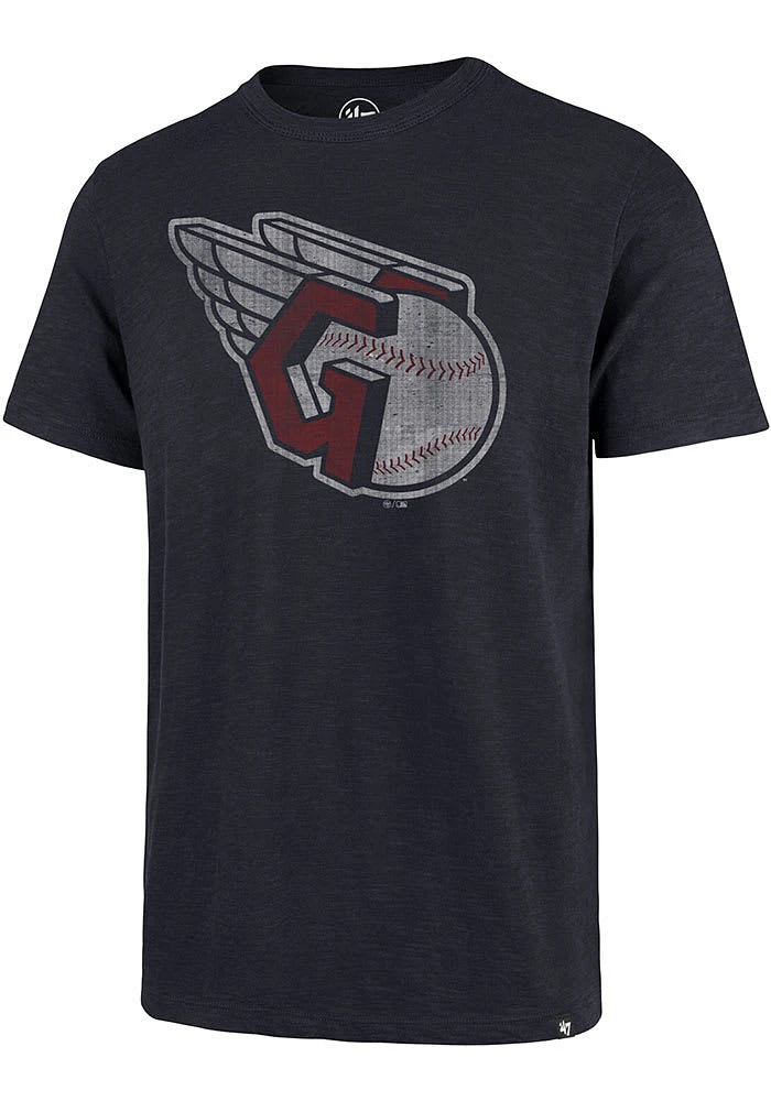 47 Cleveland Guardians Navy Blue Grit Logo Scrum Short Sleeve Fashion T Shirt