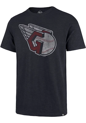 47 Cleveland Guardians Navy Blue Grit Logo Scrum Short Sleeve Fashion T Shirt
