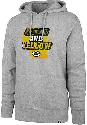 47 Green Bay Packers Mens Grey REGIONAL HEADLINE Long Sleeve Hoodie