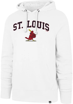 47 St Louis Cardinals Mens White ARCH GAME HEADLINE Long Sleeve Hoodie