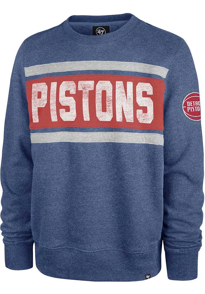47 Detroit Pistons Mens Blue Bypass Tribeca Long Sleeve Fashion Sweatshirt