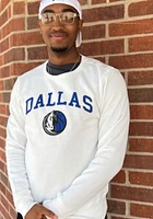 47 Dallas Mavericks Mens White ARCH GAME HEADLINE Long Sleeve Crew Sweatshirt