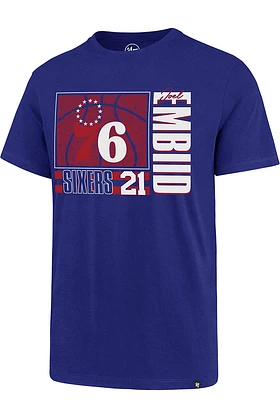 Joel Embiid Philadelphia 76ers Blue Name and Number Short Sleeve Player T Shirt