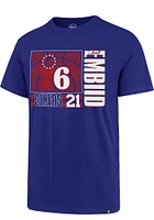 Joel Embiid Philadelphia 76ers Blue Name and Number Short Sleeve Player T Shirt
