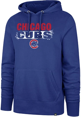 47 Chicago Cubs Mens Blue Base Slide Headline Long Sleeve Hoodie