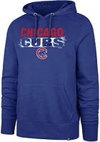 47 Chicago Cubs Mens Blue Base Slide Headline Long Sleeve Hoodie