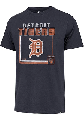 47 Detroit Tigers Navy Blue Borderline Franklin Short Sleeve Fashion T Shirt