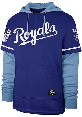 47 Kansas City Royals Mens Blue Trifecta Short Stop Fashion Hood